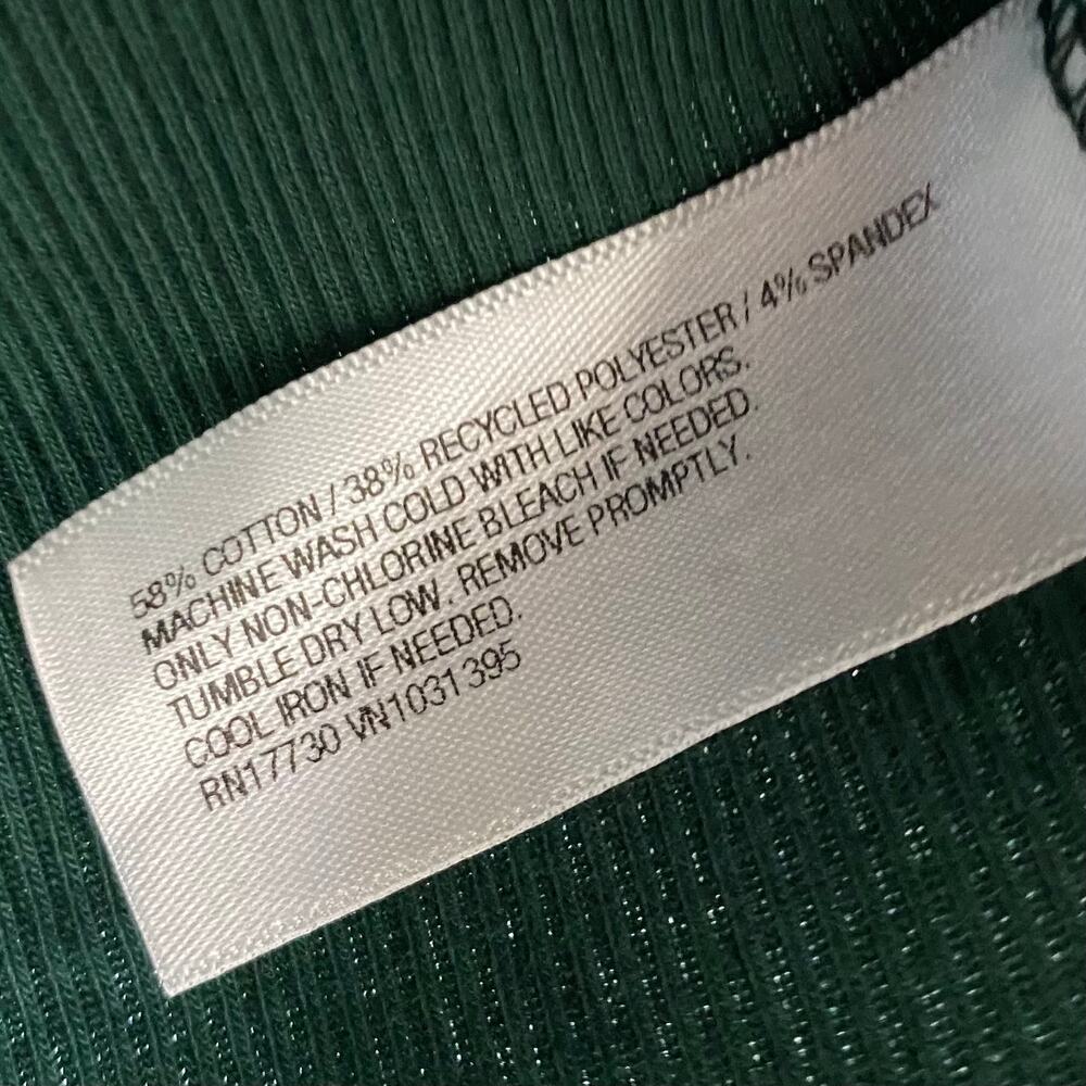 NEW WILD FABLE Ribbed Short Sleeve T Shirt Green Size XXL Fitted Stretch Basic - Picture 4 of 4